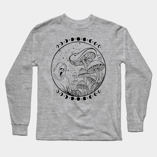 Goblincore Spooky Mushrooms Long Sleeve T-Shirt by Souls.Print